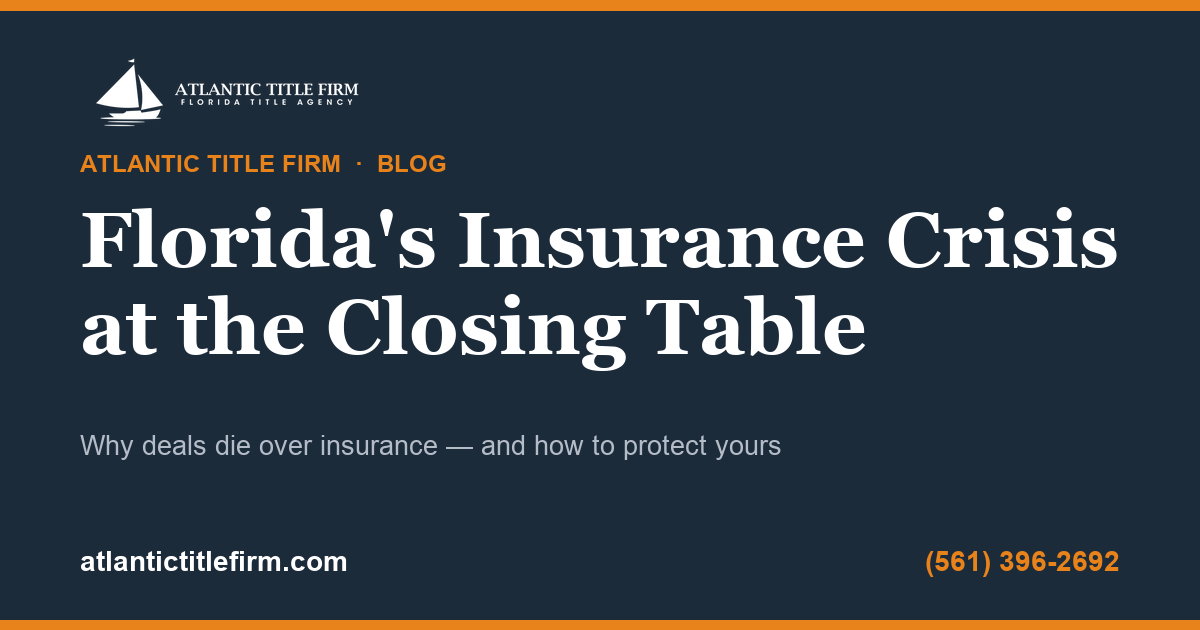 Can't Get Insurance to Close in Florida? The Crisis at the Closing Table